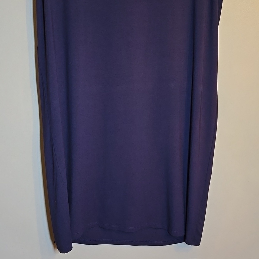 Eileen Fisher Viscose Rap Sleeveless Stretch Midi Shift Dress - Picture 6 of 9